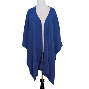 Mama Pacha Baby Alpaca Poncho Womens One Size Blue Peruvian Open Cardigan Wrap
